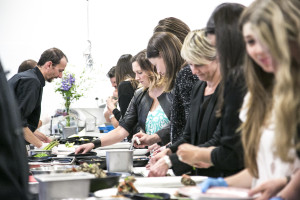 Guests plating up