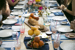 The table was set in the Spring harvest style for our second launch event