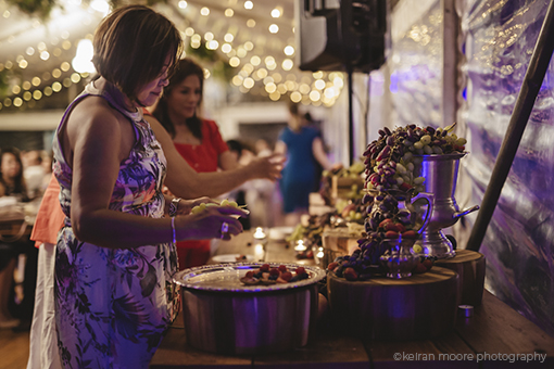 Guests enjoying dessert station at Sydney marquee wedding