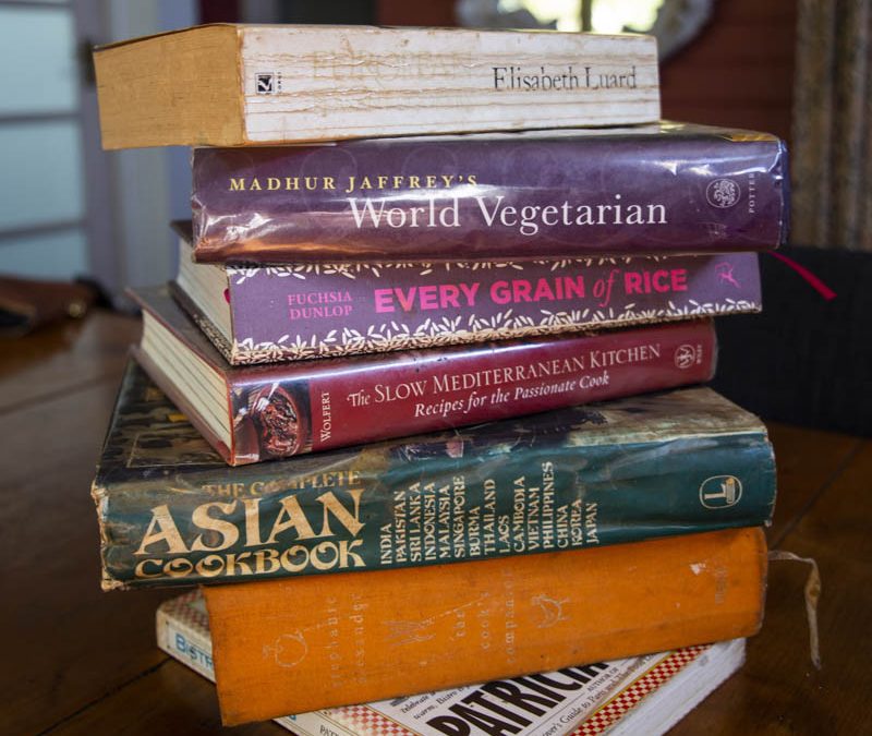 A collection of well-loved cookbooks owned by Gastronomy's Stephanie Clifford-Smith